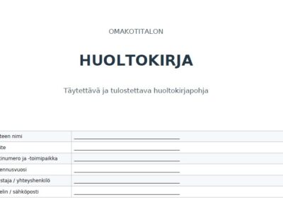 Pientalon huoltokirja